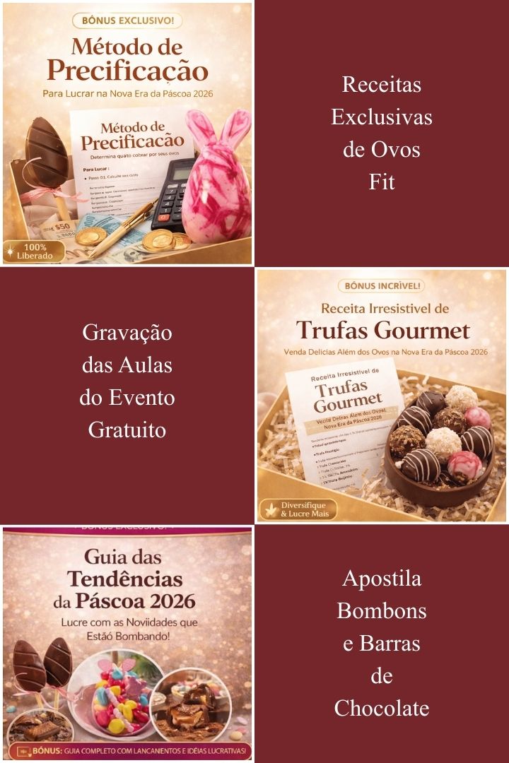 o curso de ovos de páscoa da Marrara dá acesso a diversos bônus
