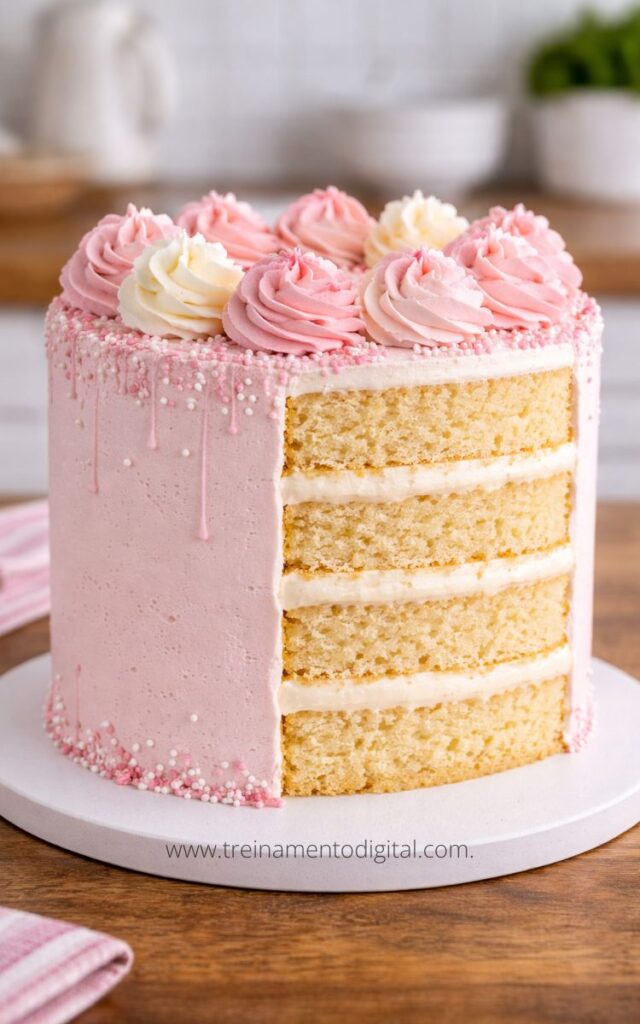 bolo estruturado com imagem aparente do recheio